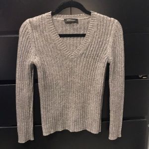 Bruno Manetti silver grey v-neck sweater